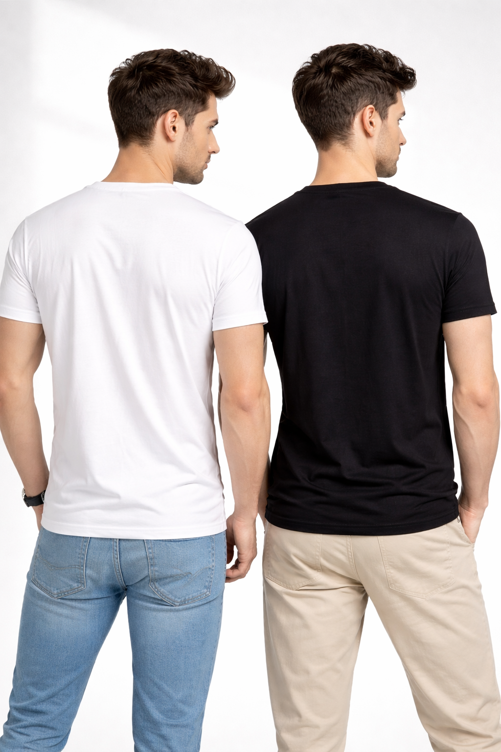 Men’s Regular Fit Polycotton Crew Neck T-Shirt | Pack of 2 | Soft Breathable Fabric | Everyday Casual Wear